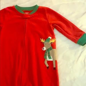 Carters 18 month Christmas footed zipper pajamas